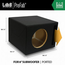 Single Sub Woofer MDF Box Enclosure w/Slot-Port for 8  Car Subwoofer 0.5 Cu ft 