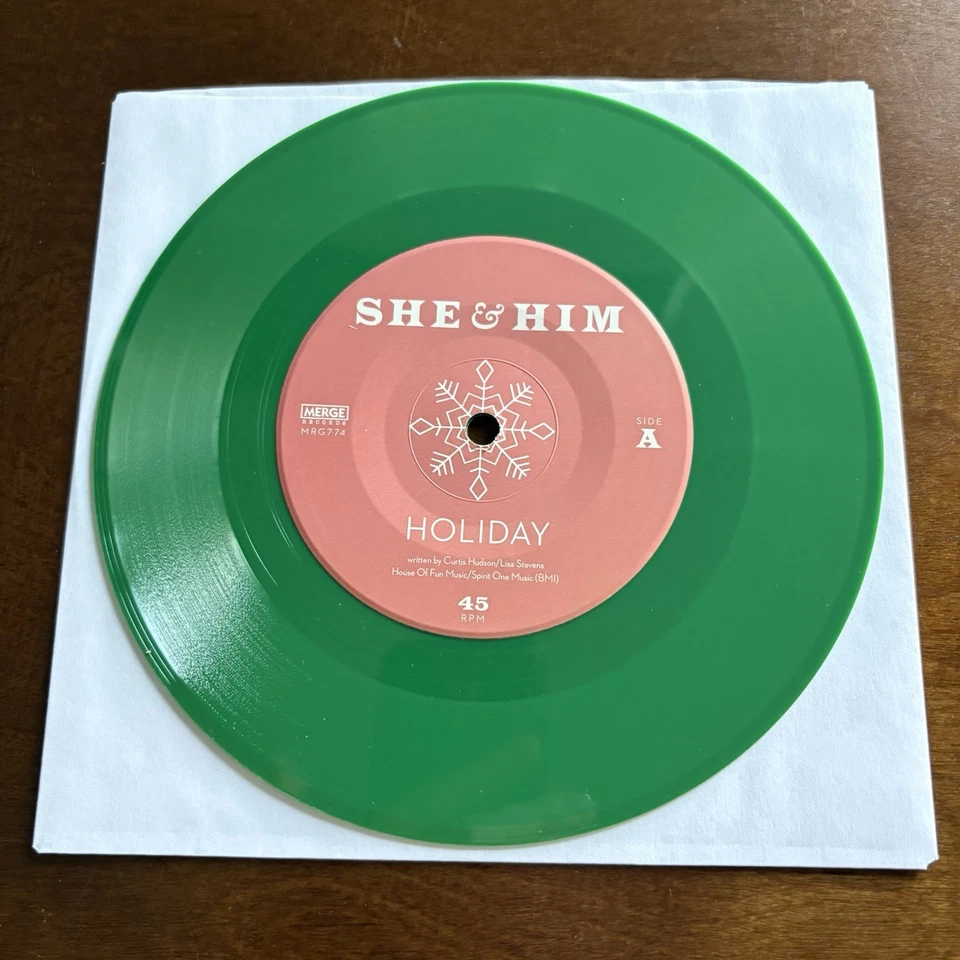 SHE & HIM Holiday b/w Last Christmas GREEN vinyl 7" NEW 2021 Madonna WHAM - Image 2 of 4