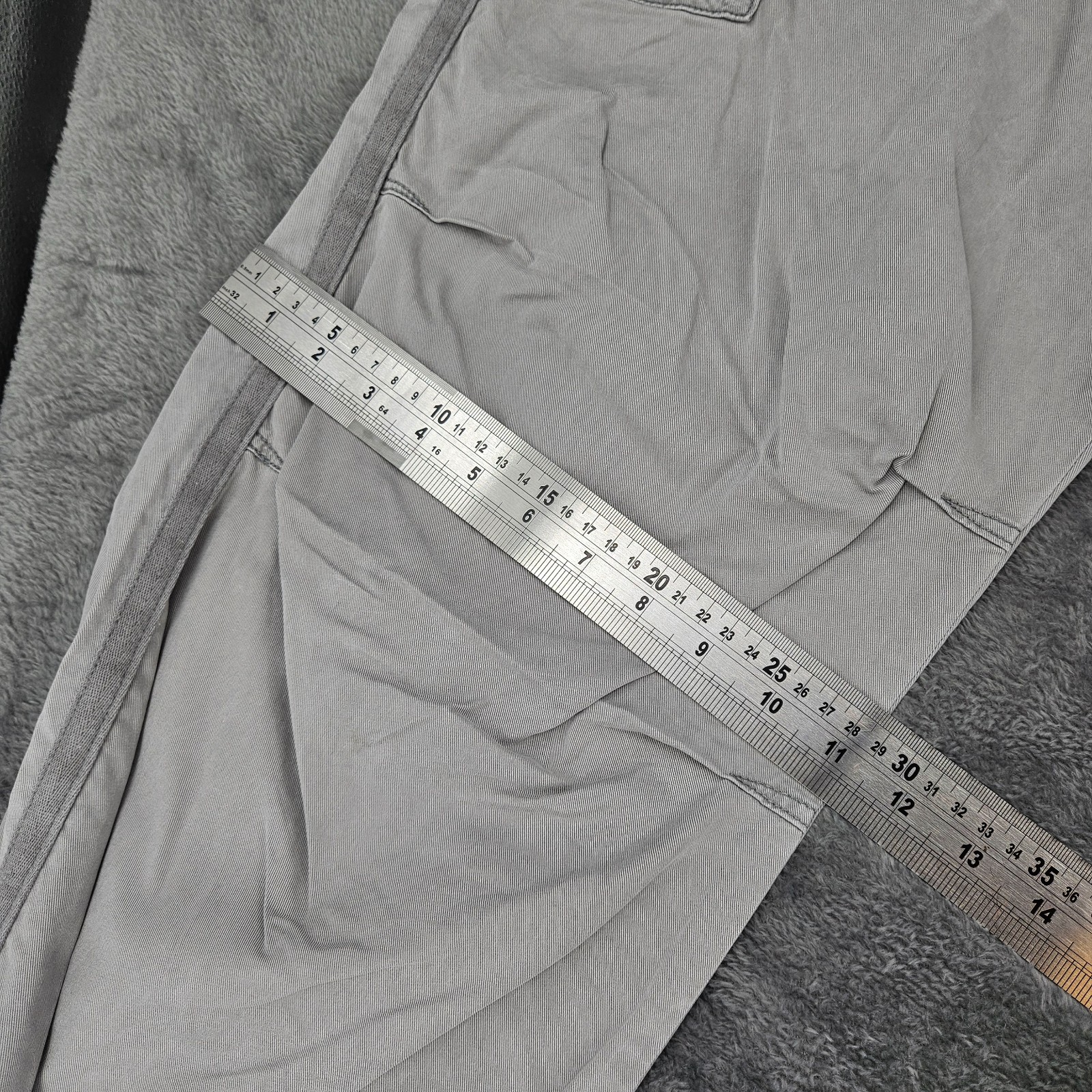 M&S Cargo Trousers UK 22 Long Light Grey Lyocell Stretch Utility image 3