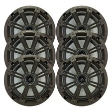 Kicker 6.5" 195 Watt Max Marine Boat Audio Speakers Qty 6 w/ Charcoal Grilles