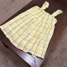 Anthropologie Canary Plaid Ruffle Gauze Mini Dress Size XS