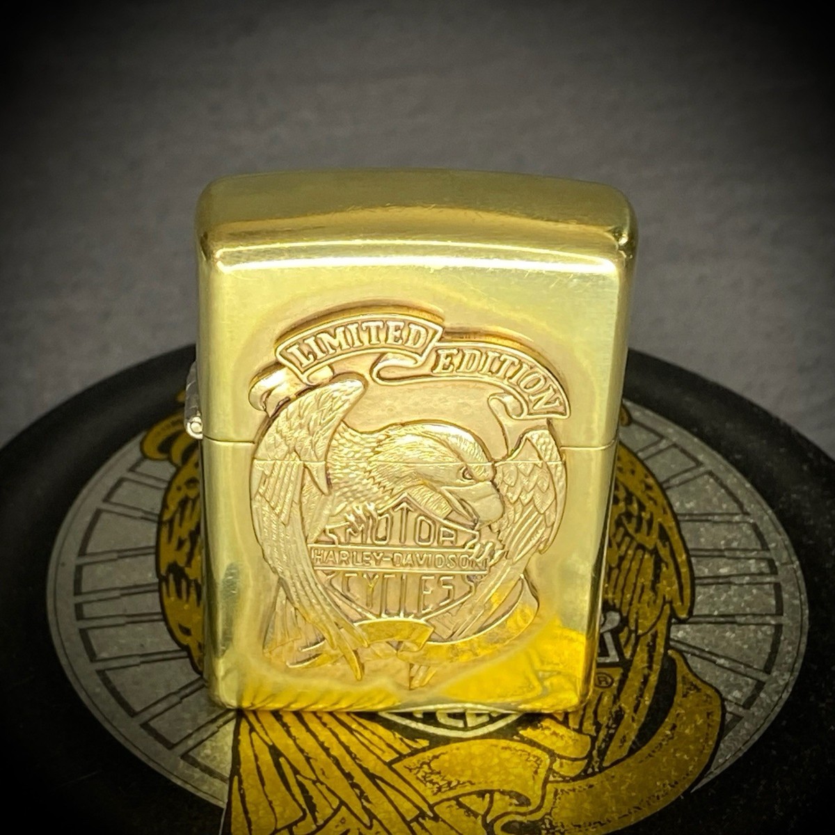 Harley Davidson Zippo Lighter 1995 Limited Edition Brass Barrett 