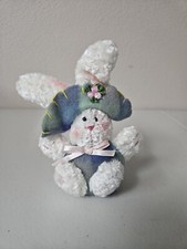 Plush Stuffed Sitting Bunny Wearing Hat 4 Inch X 5.5 Inch