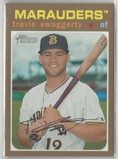 2020 Topps Heritage Minor League Travis Swaggerty Gold Border Parallel #/15 SSP