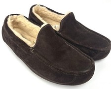 UGG Men's Ascot Slippers 1101110 Shoes Sheepskin Brown Suede Men's Size 8