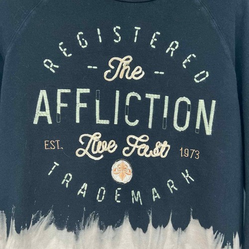 Affliction Live Fast Stitch Sweatshirt Women's Size S Black Splatter Embroidered - Picture 6 of 8