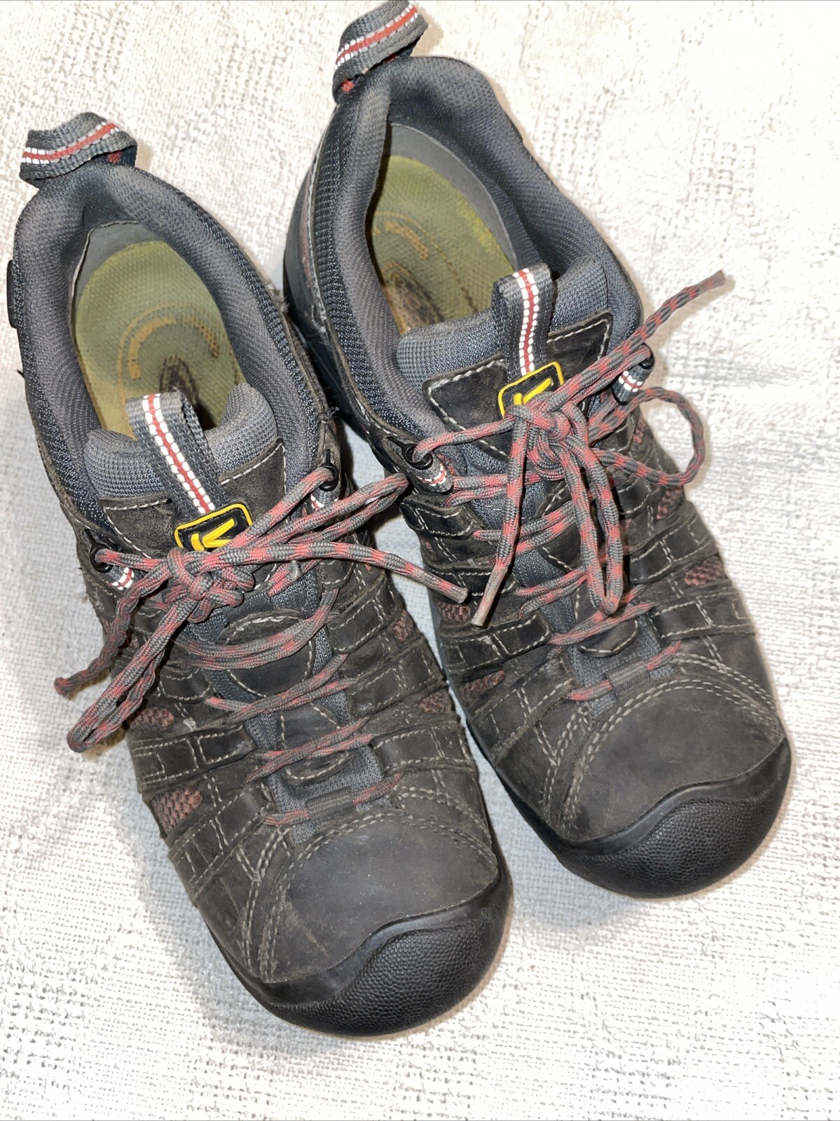 Scarpe da lavoro donna Keen taglia 9 5 M grigio pelle punta di sicurezza resistenti escursionismo