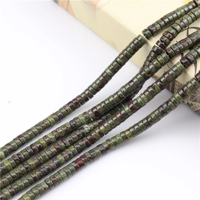 10 hebras 3x6 mm piedra de sangre de dragón natural rondelle espaciador cuentas sueltas joyería Foto 3 de 4