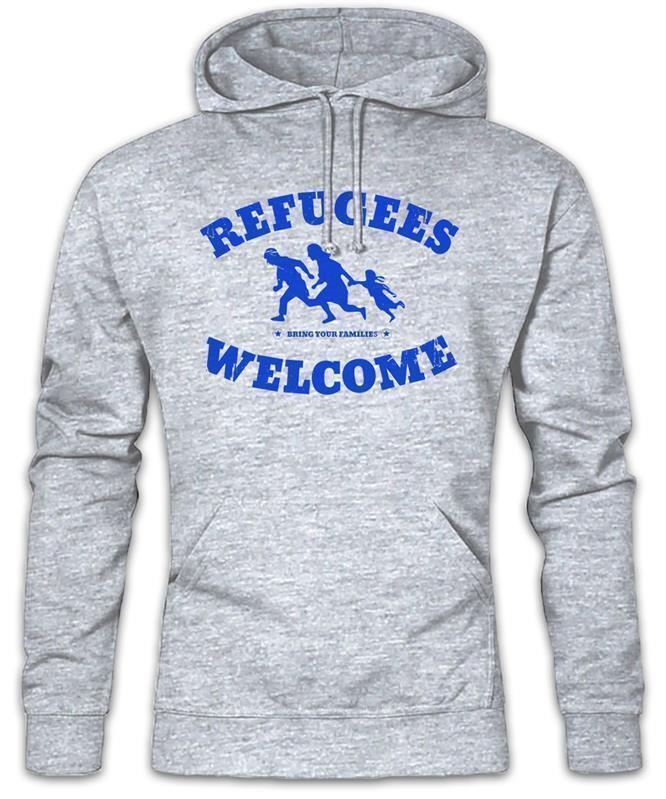 REFUGEES WELCOME blaues Motiv, verschiedene Farben