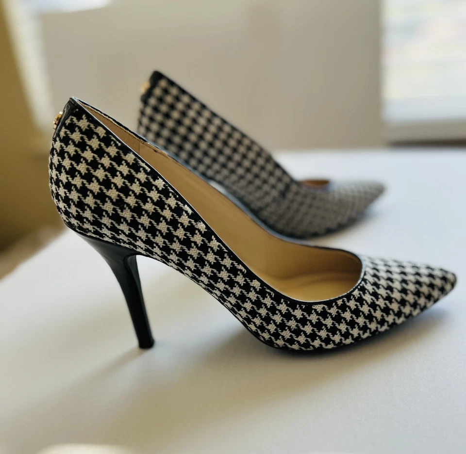 Zapatos de salón Nine West punta puntiaguda - 8/M pata de gallo blanco y negro Foto 4 de 4