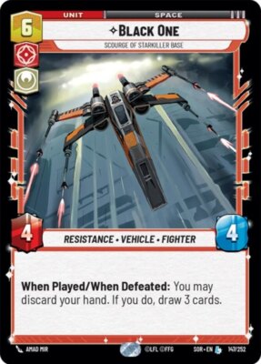 x1 Black One - Scourge of Starkiller Base L Star Wars Spark of Rebellion M/NM