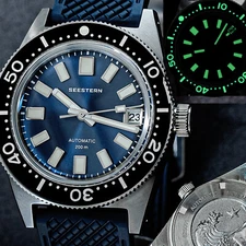 Seestern V3 62MAS Genuine LUME Ceramic Bezel 200m DIVER'S Watch SE2021-D62S-BBL