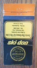 SNOWMOBILE 1973 MATCHBOOK: SKI-DOO DENIS BARIBEAU (ST-MARC-DES-CARRIERES QC) E21