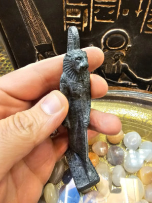 Natur Granit Sekhmet Göttin Figur - Handarbeit Sekhmet - Löwengöttin