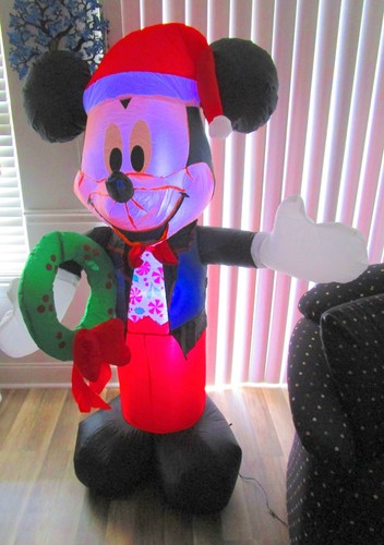Gemmy Disney Topolino gonfiabile gonfiabile 5 piedi LED Natale si illumina ~ nuovo con scatola - Foto 5 di 17