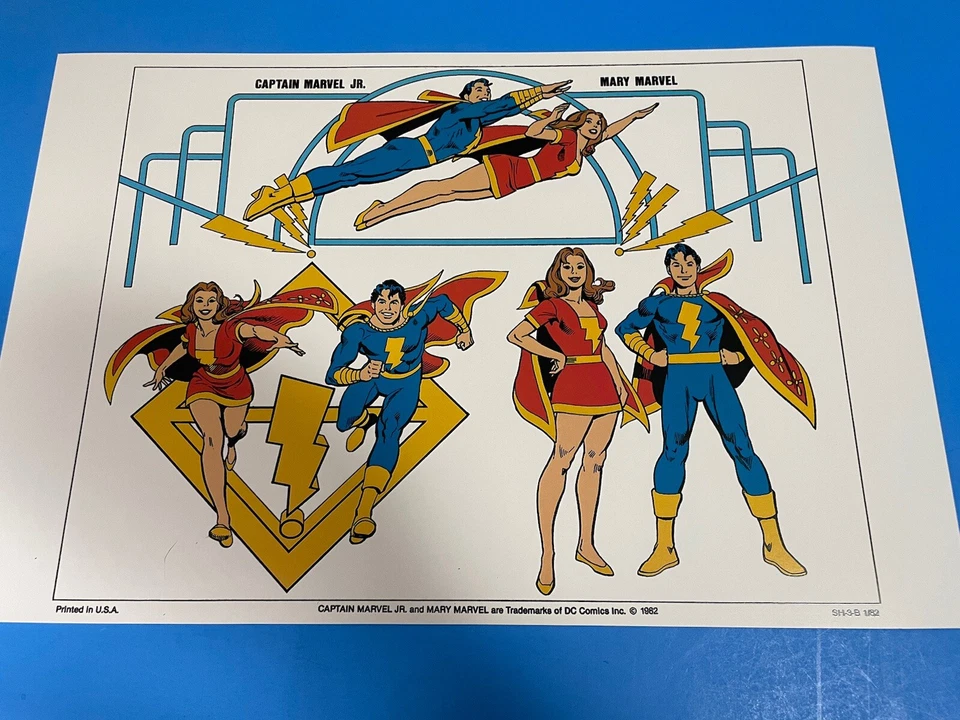PÓSTER PIN UP DC COMICS CAPITÁN MARVEL JR & MARY MARVEL SHAZAM NUEVO. Foto 3 de 4