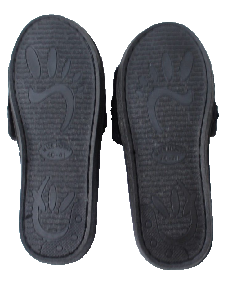 SAOLA Nuove pantofole nere accoglienti per camera da letto con perline malocchio pelose con suola in gomma taglia 7 5. 8