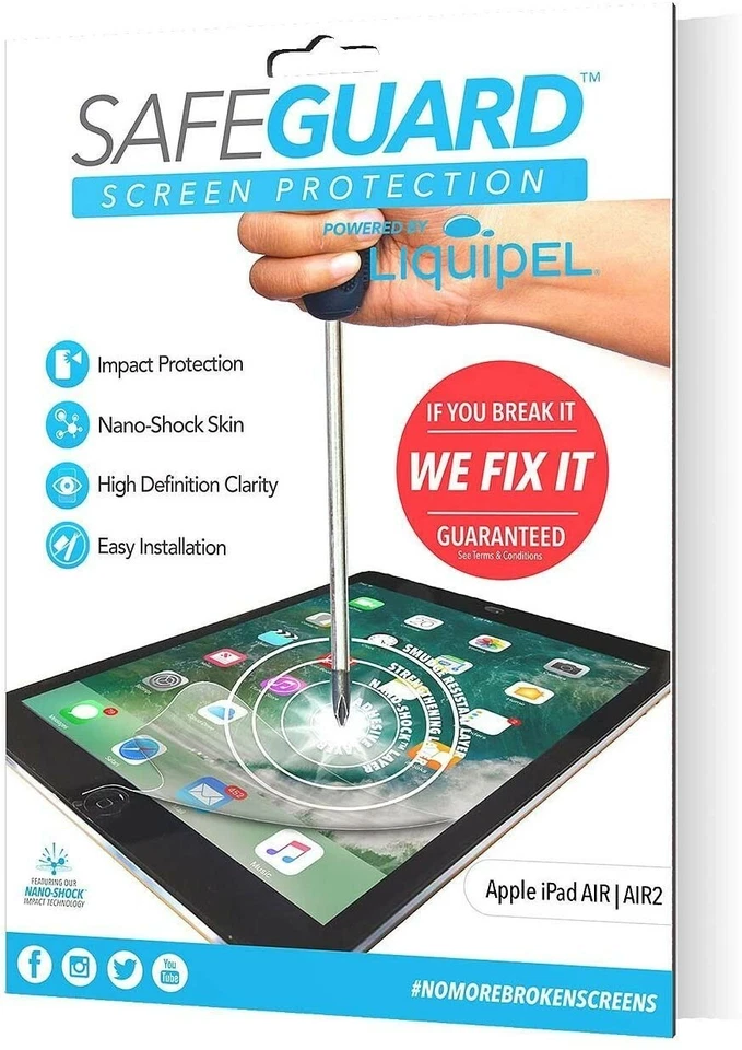 SafeGuard Liquipel Apple iPad Air 1 & 2 Pro 9.7 Screen Protector Easy Install - Image 3 of 3