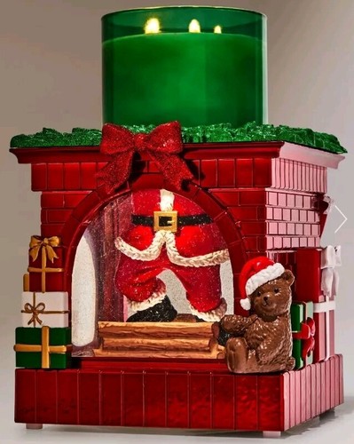 Bath & Body Works Christmas Candle Holder Light-Up Fireplace Water Globe 2024 - Picture 3 of 9