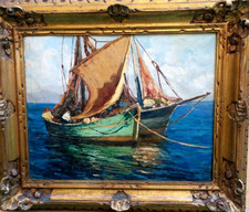 PITTORE GUIDO ODIERNA 1913-1991 ' I PESCHERECCI ' ANNI '50