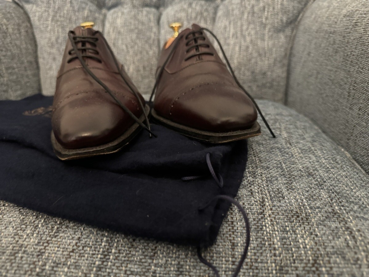 Herring Shoes 1966 Cap-Toe Oxford Burgundy 7.5 UK Men’s (8.5 US) Herring Lincoln mens semi-brogues in burgundy calf – Herring  main image 3