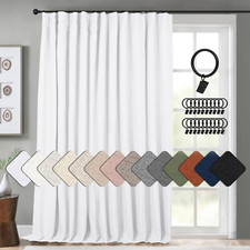 Extra Wide Thermal Blackout Sliding Door Curtain - Bright White, 1 Panel
