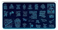 Letters Design Rectangle Stamping Template Manicure Nail Art Image Plate BPL055