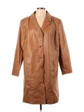 Roaman's Women Brown Leather Jacket 0