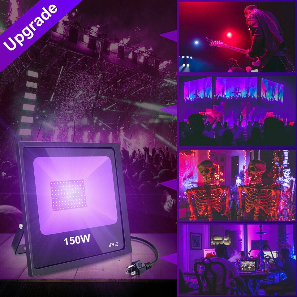 150W LED Black Light Neon Glow Party Stage Halloween Fluorescent Poster Stage - Image 4 of 4