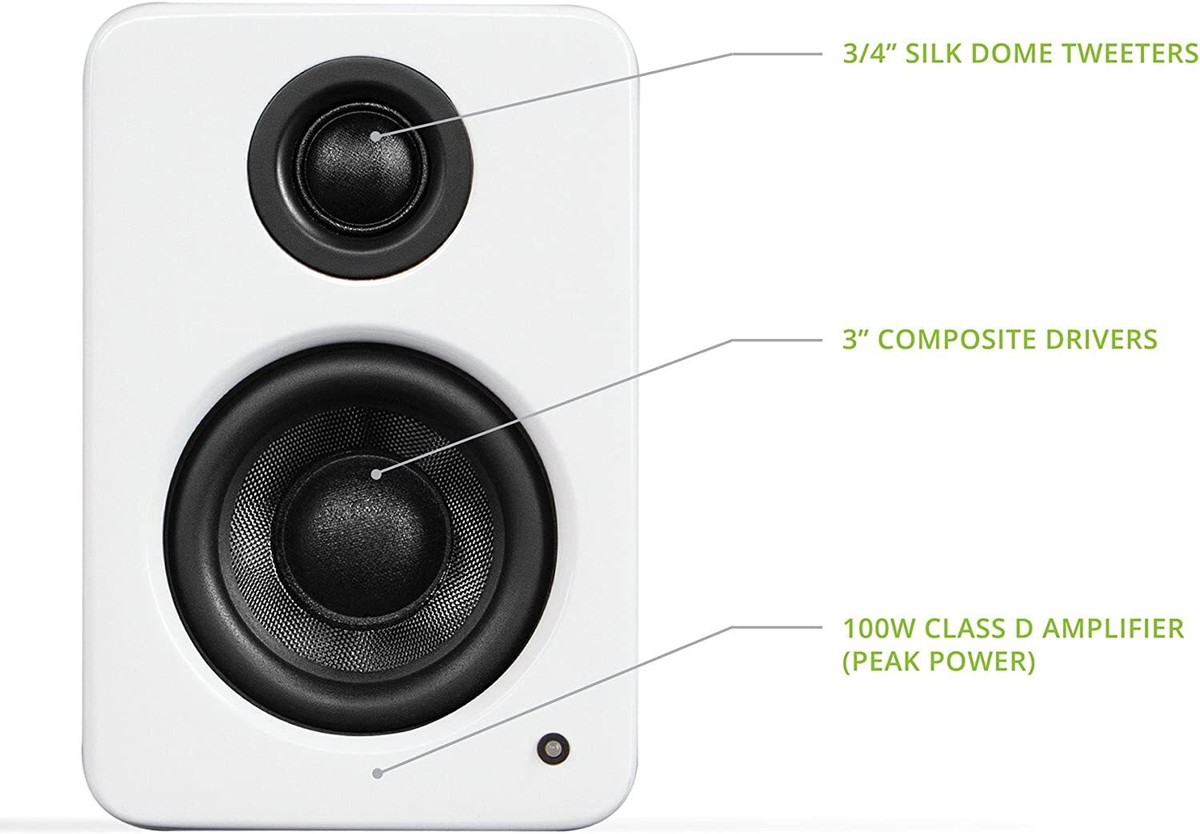 Kanto YU2 Powered Desktop Computer Speakers Matte White Pair