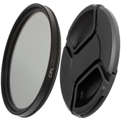 52mm CPL Filter Zirkularer Polfilter & Objektivdeckel Lens Cap für DSLR Objektiv