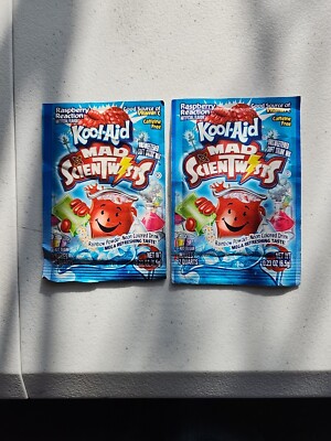 Vintage KOOL-AID Package Pouch   Unopened   Mad ScienTwists   Raspberry Reaction
