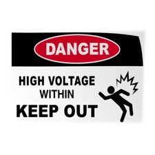 Horizontal Vinyl Stickers Danger High Voltage Within Keep out Hazard Labels