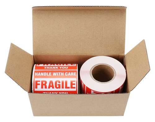 2 Rolls 500/Roll 2x3 FRAGILE Stickers Adhesive Handle with Care Shipping Labels - Picture 3 of 8
