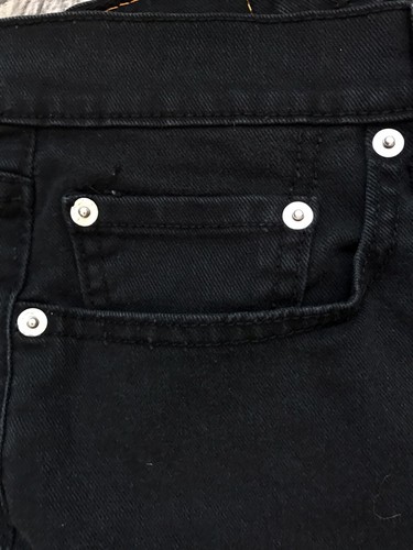 Pantalones de mezclilla Levis talla 20M 550 relajados negros corte bota Jordan algodón spandex mezcla capris - Imagen 7 de 11