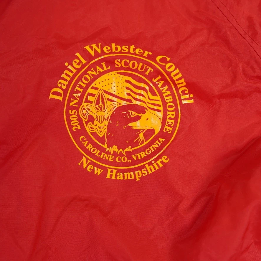 Boy Scouts Nylon Jacket Mens XL Red 2005 Jamboree Daniel Webster Council Lined - Image 3 of 4