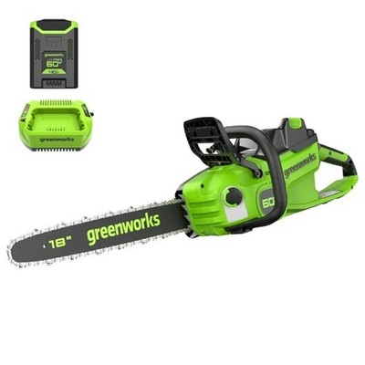 Greenworks 2028502 60V 18 2.0kW Brushless Chainsaw with 4.0 Ah