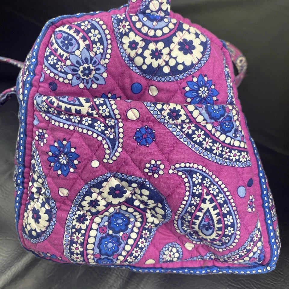 Zíper Vera Bradley Duffle Get Carried Away roxo e azul grande (estado perfeito) - Imagem 4 de 4