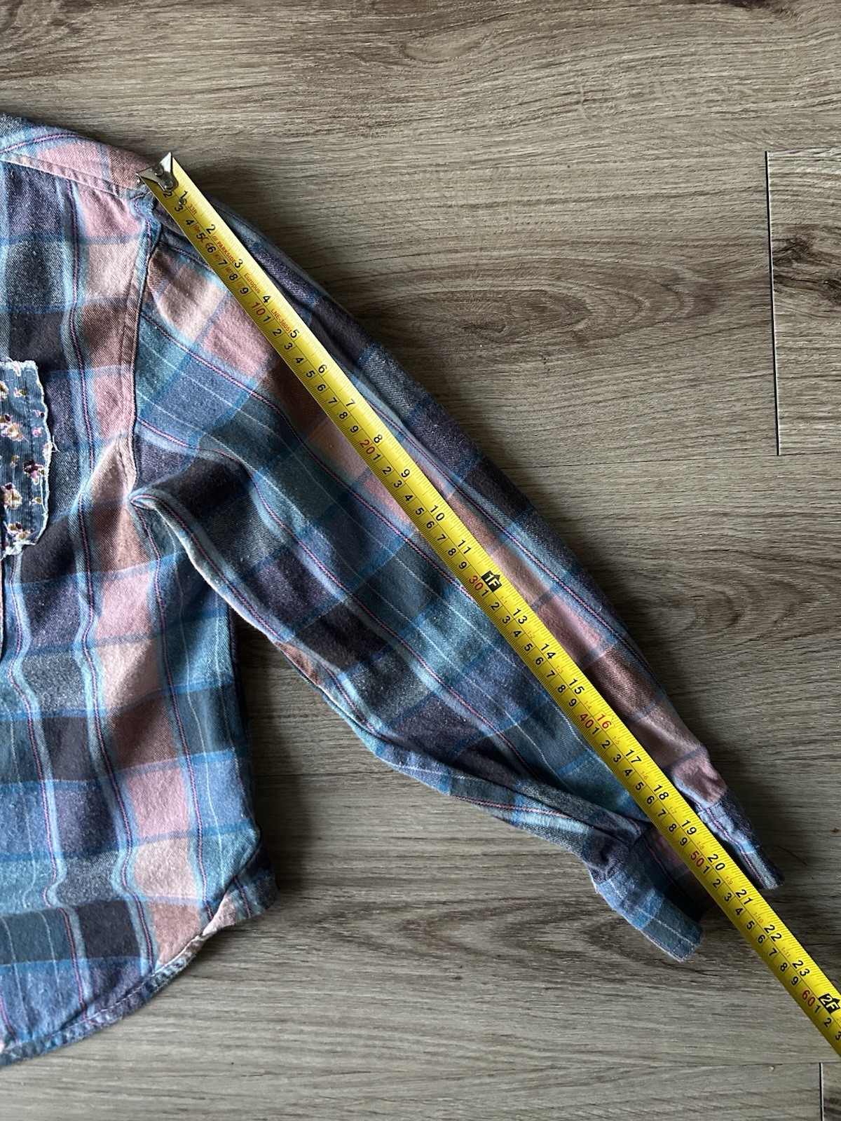 Rewind Plaid Button Up Shirt Patchwork Front Pock… - image 9