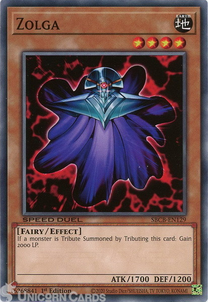 SBCB-EN129 Zolga Common 1st Edition Mint YuGiOh Card