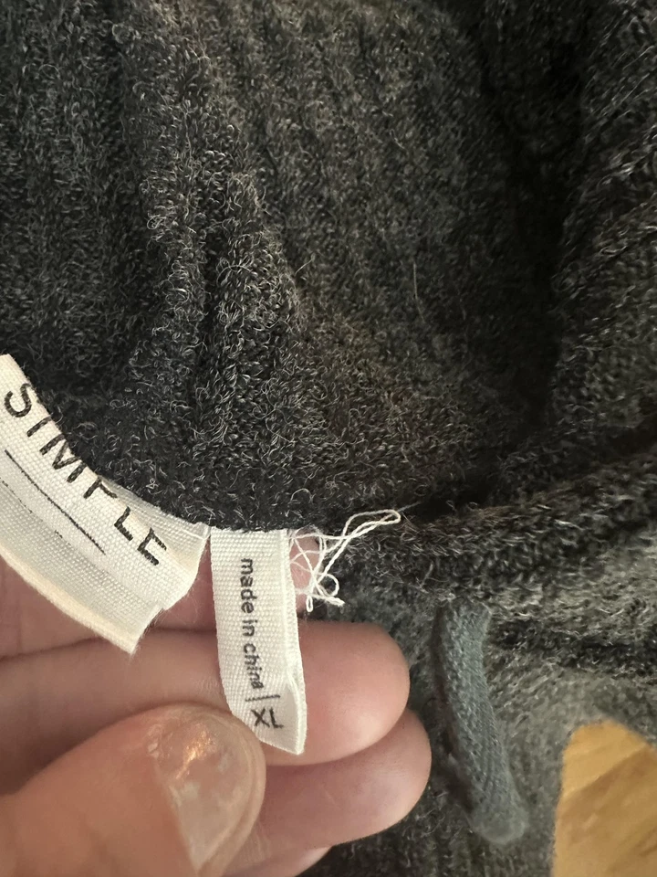 Simple Suzanne Betro 2 Piece Lounge Set Hoodie Pants Womens 2X/XL Gray Ribbed - Image 4 of 4