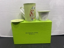 shangai tang bone china Green dragon tea cup Set.