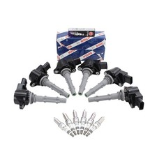 Bosch 6 Ignition Coil NGK 6 Ruthenium HX Spark Plug Kit For W203 W204 C209 V6