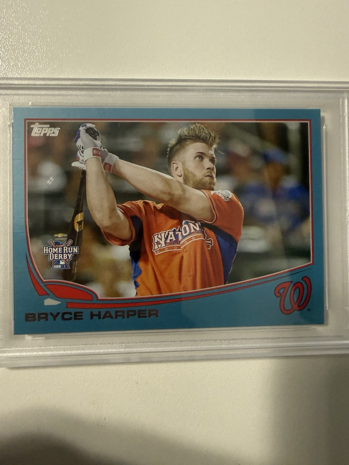 2013 Topps Update Bryce Harper PSA 10 Home Run Derby Walmart Blue #US100 view 3
