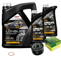 Mann Inspektionspaket 7L Mannol Longlife 5W-30 FüR Renault Twingo I 1.2 Clio