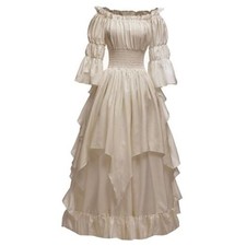 Women's Gothic Witch Dress Medieval Renaissance Costume Small-Medium Beige