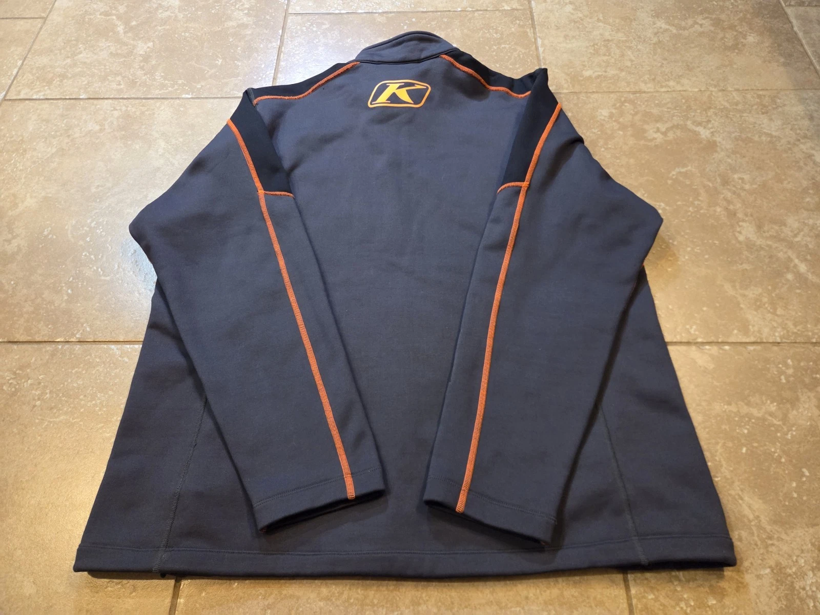 Klim Inferno Mid-Layer Fleece Jacket Mens 2XL Asphalt Strike Orange EUC - product detail image 2