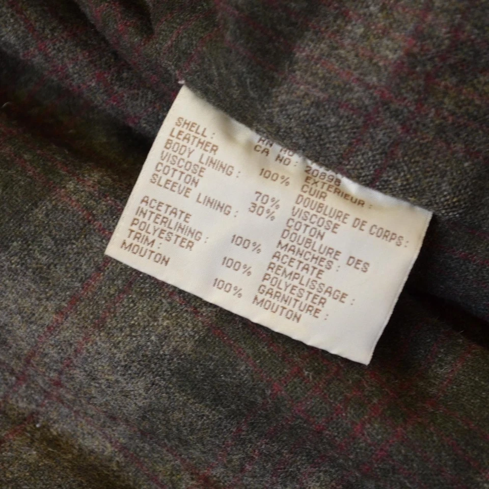 VTG 1990s Paul Stuart medium flannel lined cognac brown oversized leather jacket - Image 4 of 4