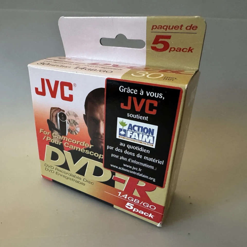 5x Pack JVC Mini DVD-RW 30Min 1.4GB/GO 8cm Recordable f/ Camcorder Disk Disc NEW - Image 3 of 3