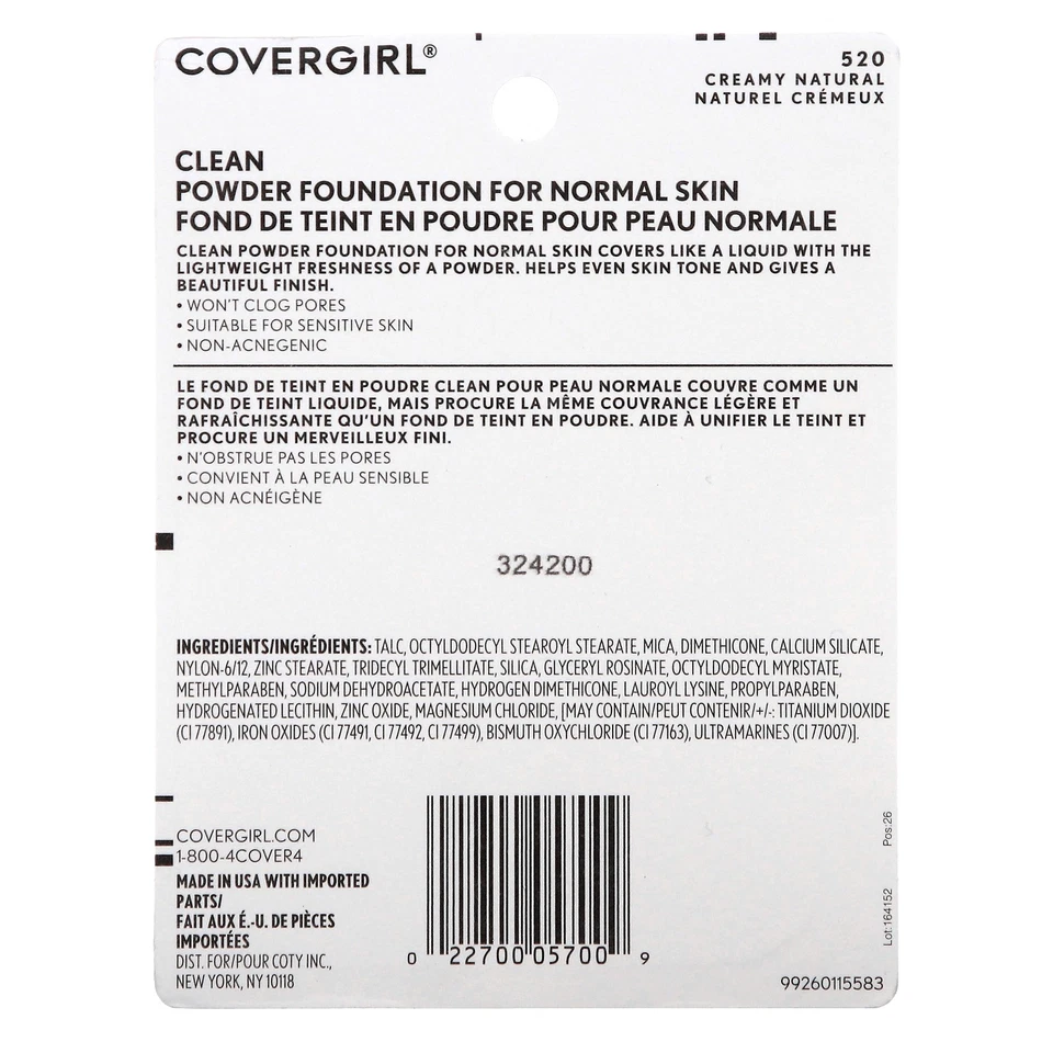 Clean, Powder Foundation, 520 Creamy Natural, 0.41 oz (11.5 g) - Image 3 of 4